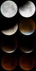 verschillende fasen van de maansverduistering
