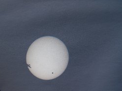 opname van geprojecteerde zon tijdens de overgang van Venus